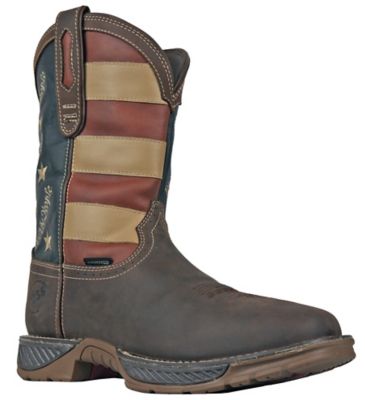 HOSS Boot Company We The People Men's Pull On Western Boot, Soft Toe, Waterproof, Slip Resistant, Premium Leather Work Boot