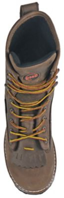 Image showing  Cross Cut Men's Composite Toe Waterproof Kiltie Logger Work Boots EH Slip Resistant, 8 in.