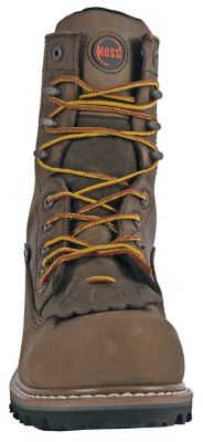 Image showing  Cross Cut Men's Composite Toe Waterproof Kiltie Logger Work Boots EH Slip Resistant, 8 in.