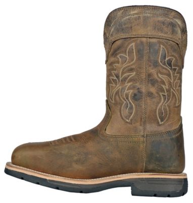 Image showing 1 th HOSS Boot Company Brisbee Men's Composite Toe Waterproof Distressed Western Pull-On Work Boots EH Slip Resistant, 11 in.
