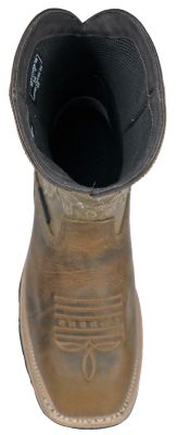 Image showing  Brisbee Men's Composite Toe Waterproof Distressed Western Pull-On Work Boots EH Slip Resistant, 11 in.