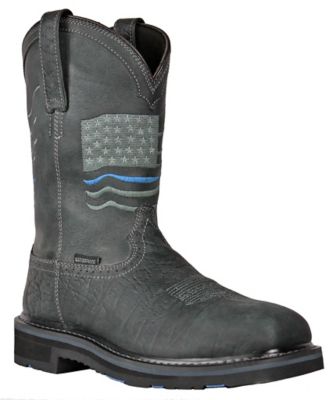 Image showing  Rushmore Men's Composite Toe Waterproof Western Pull-On Work Boots EH Slip Resistant, 11 in.