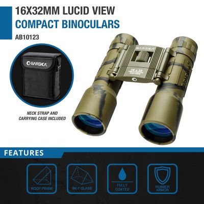 Image showing  16x32mm Lucid View Compact Binoculars, Camo