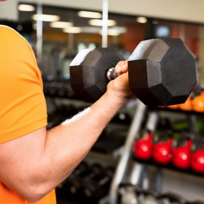 Image showing  Rubber Octagonal Dumbbell 25 lb. (Pair)