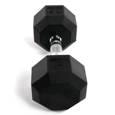 Image showing  Rubber Octagonal Dumbbell 25 lb. (Pair)