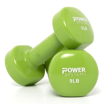 Power Systems Deluxe Vinyl Coated Dumbbell 9 lb. (Lime) (Pair)