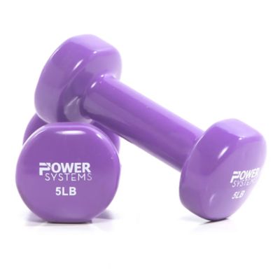 Power Systems Deluxe Vinyl Coated Dumbbell 15 lb. (Purple) (Pair)