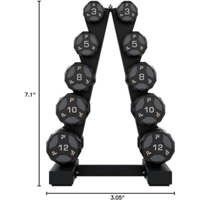 Image showing 6 th Power Systems Urethane Cardio Dumbbell 3 lb. - Gray (Pair)