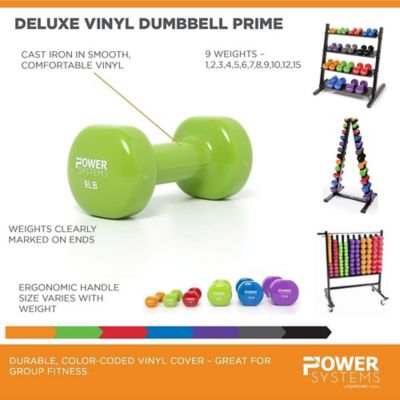 Image showing  Deluxe Vinyl Coated Dumbbell 7 lb. (Black) (Pair)