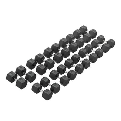 Image showing  Rubber Hex Dumbbell 75 lb. (Pair)