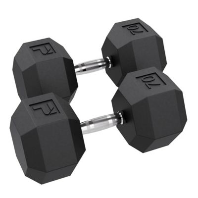 Power Systems Rubber Hex Dumbbell 70lb (Pair)