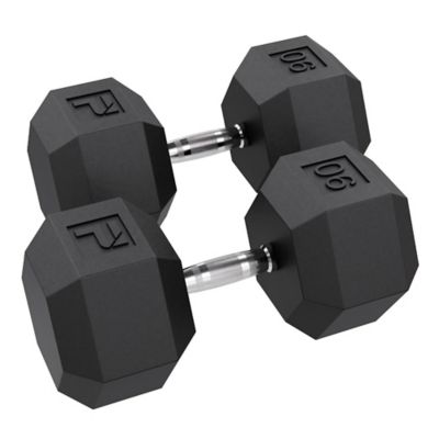 Power Systems Rubber Hex Dumbbell 90 lb. (Pair)