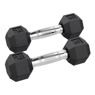 Power Systems Rubber Hex Dumbbell 5 lb. (Pair)