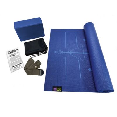 Image showing 5 th GoFit Complete Yoga Kit with Yoga Mat, Foam Block, Strap, Yoga Pose Wall Chart, and Carrying Bag