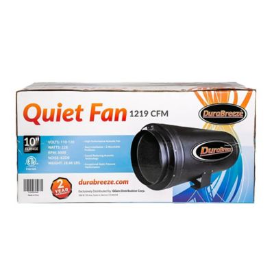 Image showing  10 in Quiet Insulated Inline Duct Fan, 1219 CFM 62dB 120V / 228W (1-Pack)