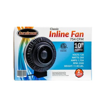 Image showing  10 in Classic Inline Duct Fan, 754 CFM 120V / 205W / 1.75A (1-Pack)