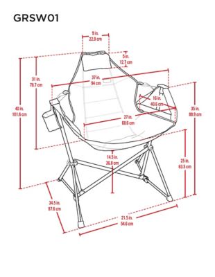 Image showing  27 x 16 x 40in. Swinging Hammock Camp Chair