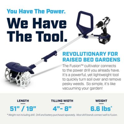 Image showing 5 th Fusion Drill-Powered Cultivator, Compatible With Most Cordless Drills