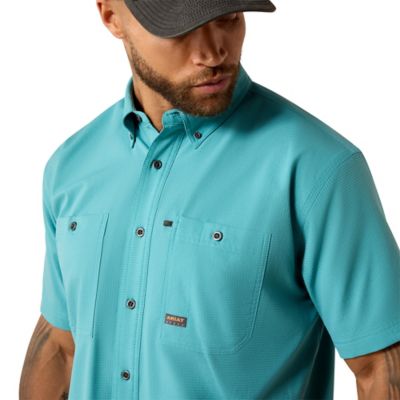 Image showing 3 th Ariat Men's Rebar Made Tough 360 Airflow Short Sleeve Work Shirts