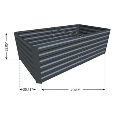 Image showing  6ft x 3ft Square Raised Garden Bed