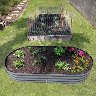 Image showing  6ft x 3ft Oval Raised Garden Bed
