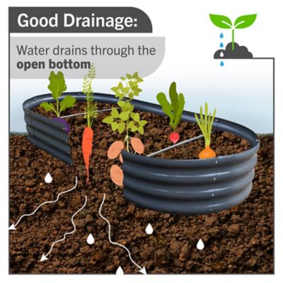 Image showing  6ft x 3ft Oval Raised Garden Bed
