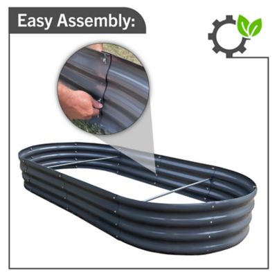 Image showing  6ft x 3ft Oval Raised Garden Bed