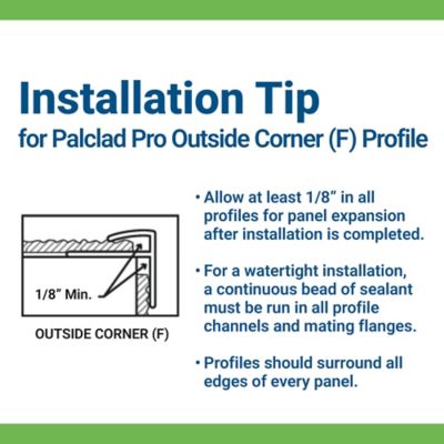 Image showing 5 th Palclad Outside Corner White 10 ft.