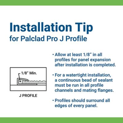 Image showing 5 th Palclad J End Cap White 8 ft.