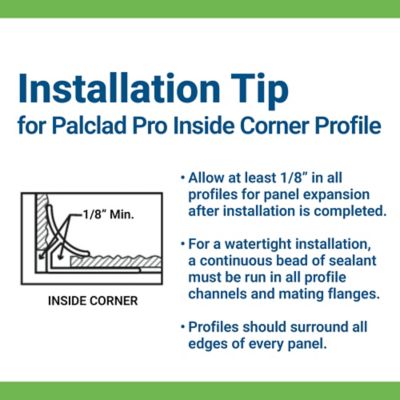 Image showing 5 th Palclad Inside Corner White 8 ft.