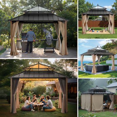 Image showing 9 th Sunjoy 12 ft. x 12 ft. Kingston PC Top Gazebo