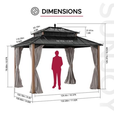 Image showing  12 ft. x 10 ft. Kingston Hardtop Rectangular Gazebo