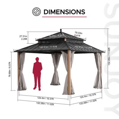 Image showing  12 ft. x 12 ft. Kingston Hardtop Rectangular Gazebo