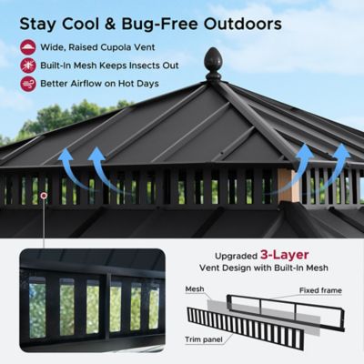 Image showing  12 ft. x 12 ft. Kingston Hardtop Rectangular Gazebo