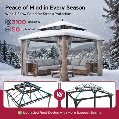 Image showing 9 th Sunjoy 12 ft. x 12 ft. Kingston Hardtop Rectangular Gazebo