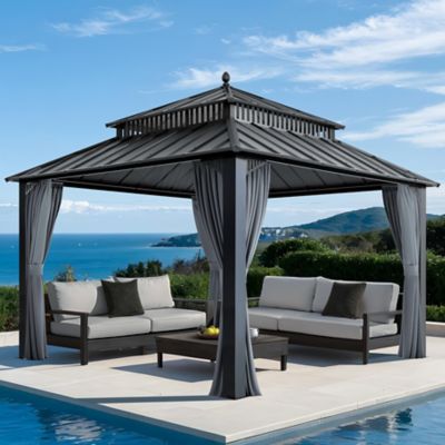 Sunjoy 12 ft. x 12 ft. Kingston Hardtop Rectangular Gazebo