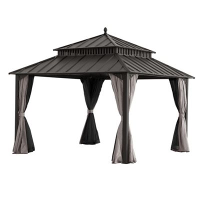 Image showing 1 th Sunjoy 12 ft. x 12 ft. Kingston Hardtop Rectangular Gazebo