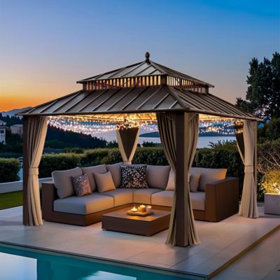 Image showing 2 th Sunjoy 12 ft. x 12 ft. Kingston Hardtop Rectangular Gazebo