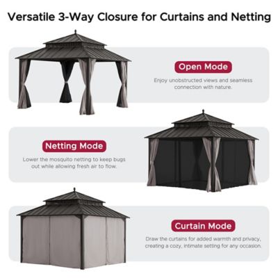 Image showing 8 th Sunjoy 12 ft. x 12 ft. Kingston Hardtop Rectangular Gazebo