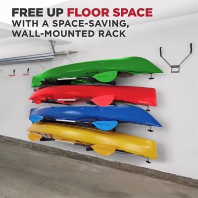Image showing 5 th RaxGo Wall Mounted 4 Kayak Rack