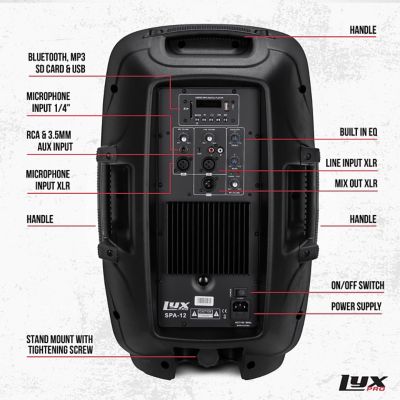 Image showing  SPA-12 Portable 12 in. PA Speaker