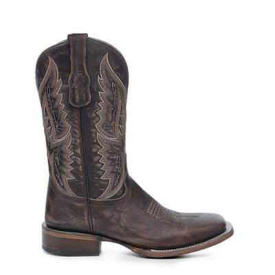 Image showing 1 th Circle G Men's Embroidery Wide Square Toe Cowboy Boots