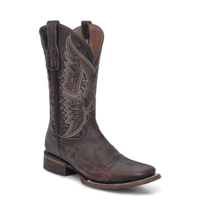 Circle G Men's Embroidery Wide Square Toe Cowboy Boots