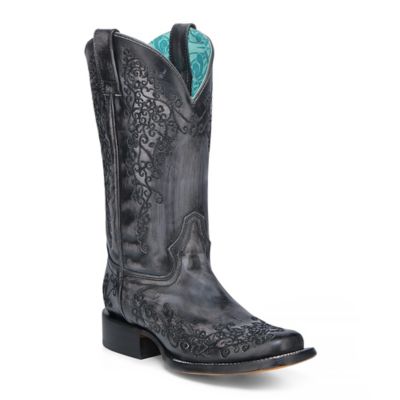 Corral Women's Floral Embroidery Square Toe Cowgirl Boots