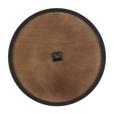 Image showing  Wood Art Deco Inspired Line Art Geometric Decorative Wall Clock with Black Accents