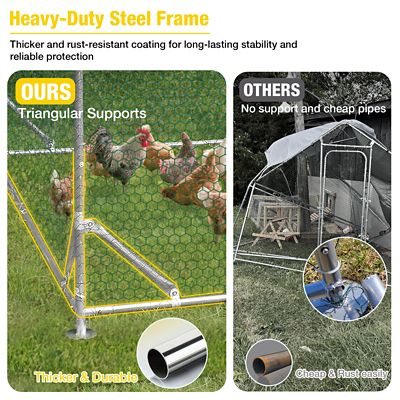 Image showing  Large Metal Chicken Run for Chickens, Ducks, Rabbits, and Small Animals