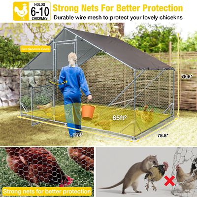 Image showing 5 th Aivituvin Large Metal Chicken Run for Chickens, Ducks, Rabbits, and Small Animals