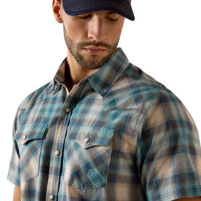 Image showing  Men's Retro Halden Fitted Snap Short Sleeve Shirt