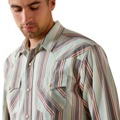 Image showing  Men's Retro Hesperus Fitted Snap Long Sleeve Shirt