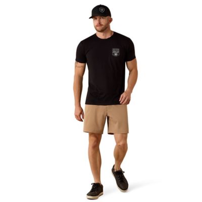 Image showing  Men's Stripe Patriotic Badge Short Sleeve Graphic T-Shirt